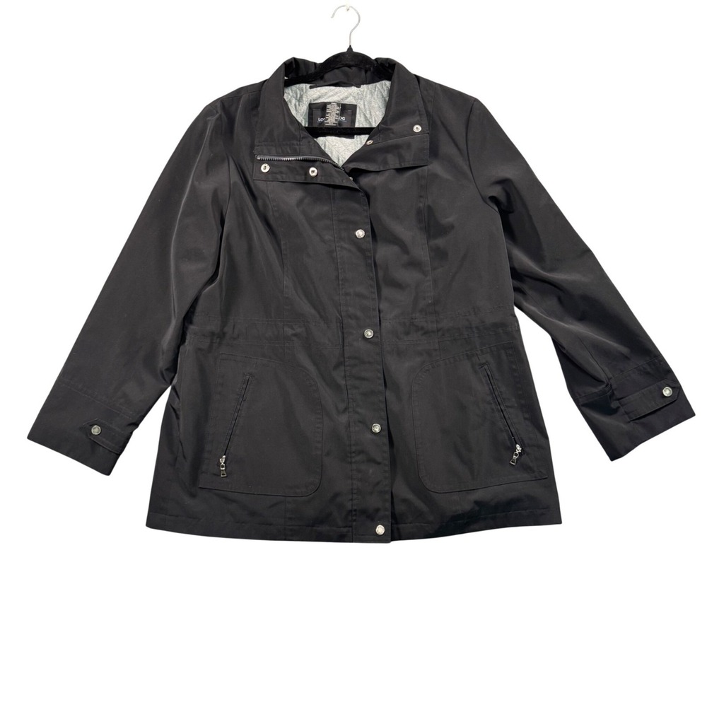 London Fog Womens XL Black Insulated Quilted Lined Utility Jacket‎ Outerwear